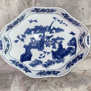 Blue and White Decorative Plate